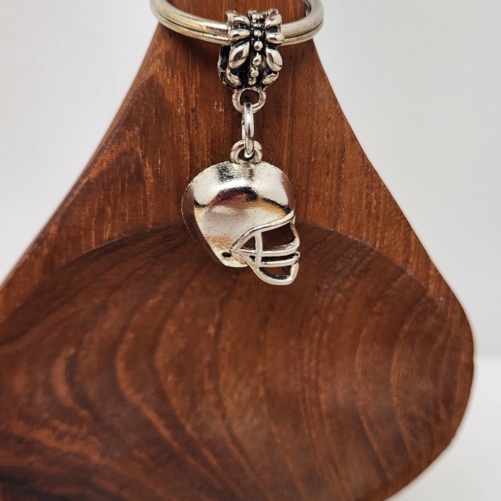 Football Helmit Charm Keychain Handmade